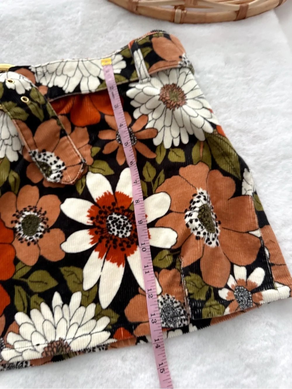 Show Me Your Mumu Tyra Belted Mini Skirt Hutton Floral Corduroy